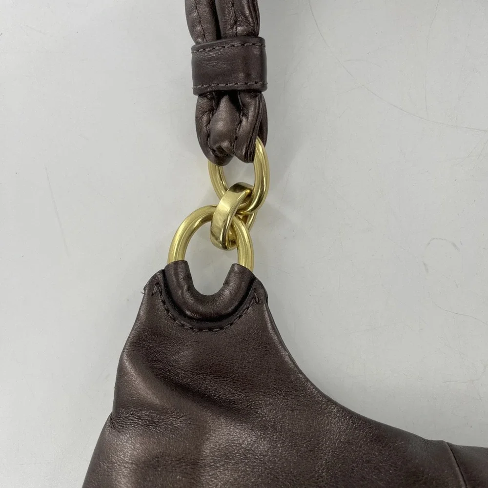 Coach Y2K Kristin Leather Hobo Shoulder‎ Flap Bag Metallic Bronze 18809 Hang Tag